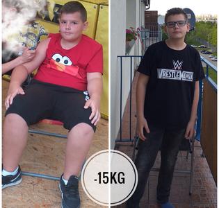 12letni Michał zrzucił 15 kilogramów